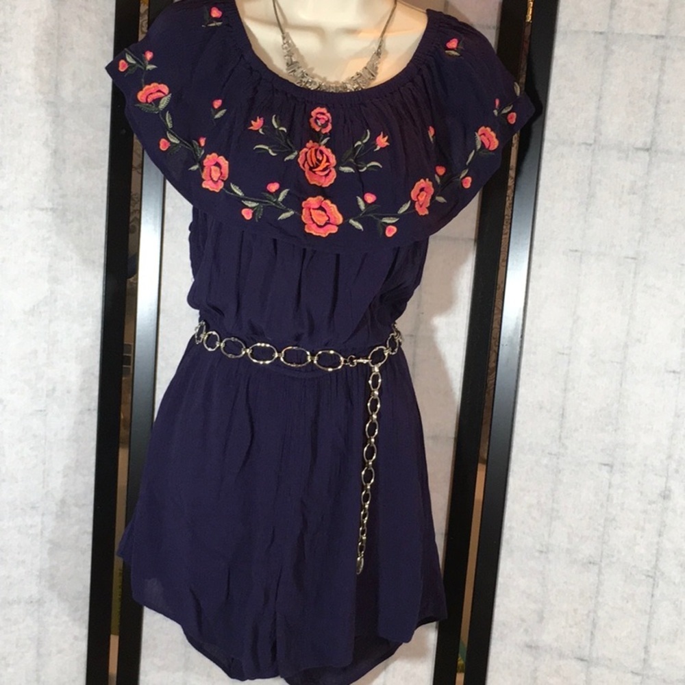 Dizzy Lizzy navy blue romper